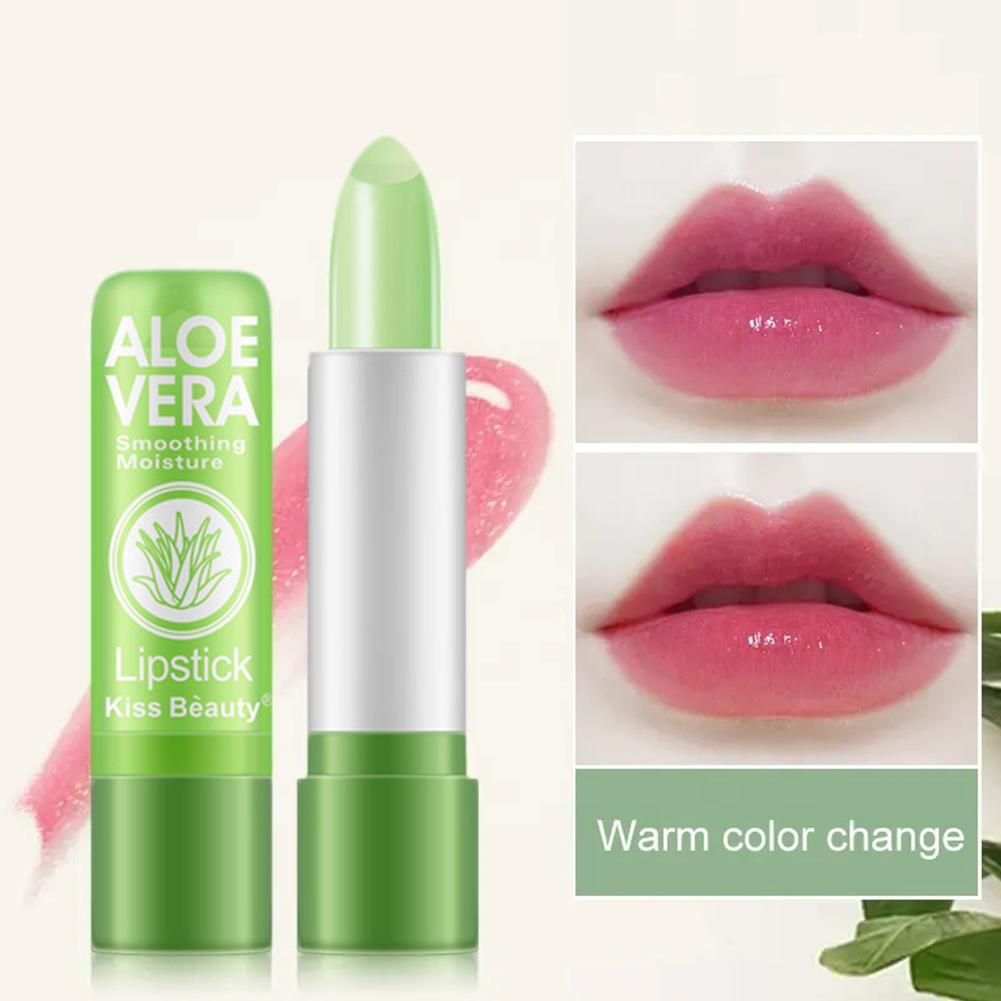 Lip Tint Korean - 韓国アロエベラ温度変化リップスティック保湿リップバーム長持ち防水栄養リップメイクアップ化粧品