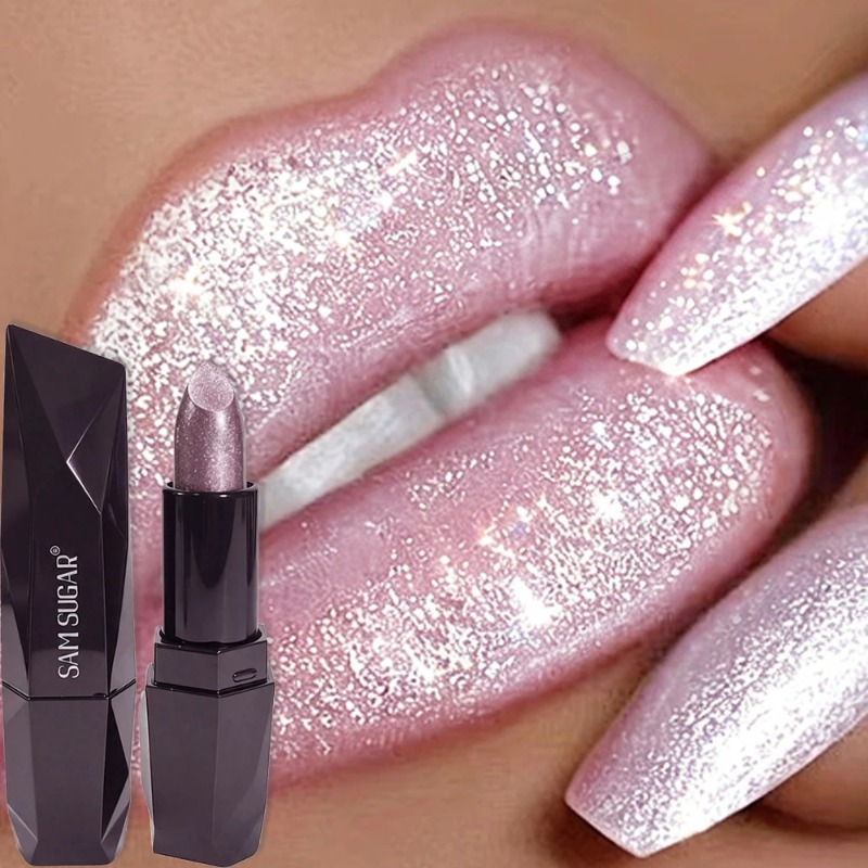 Lip Tint Korean - 6色展開 パールピンク メタリックグリッター ベルベットリップスティック 保湿 防水