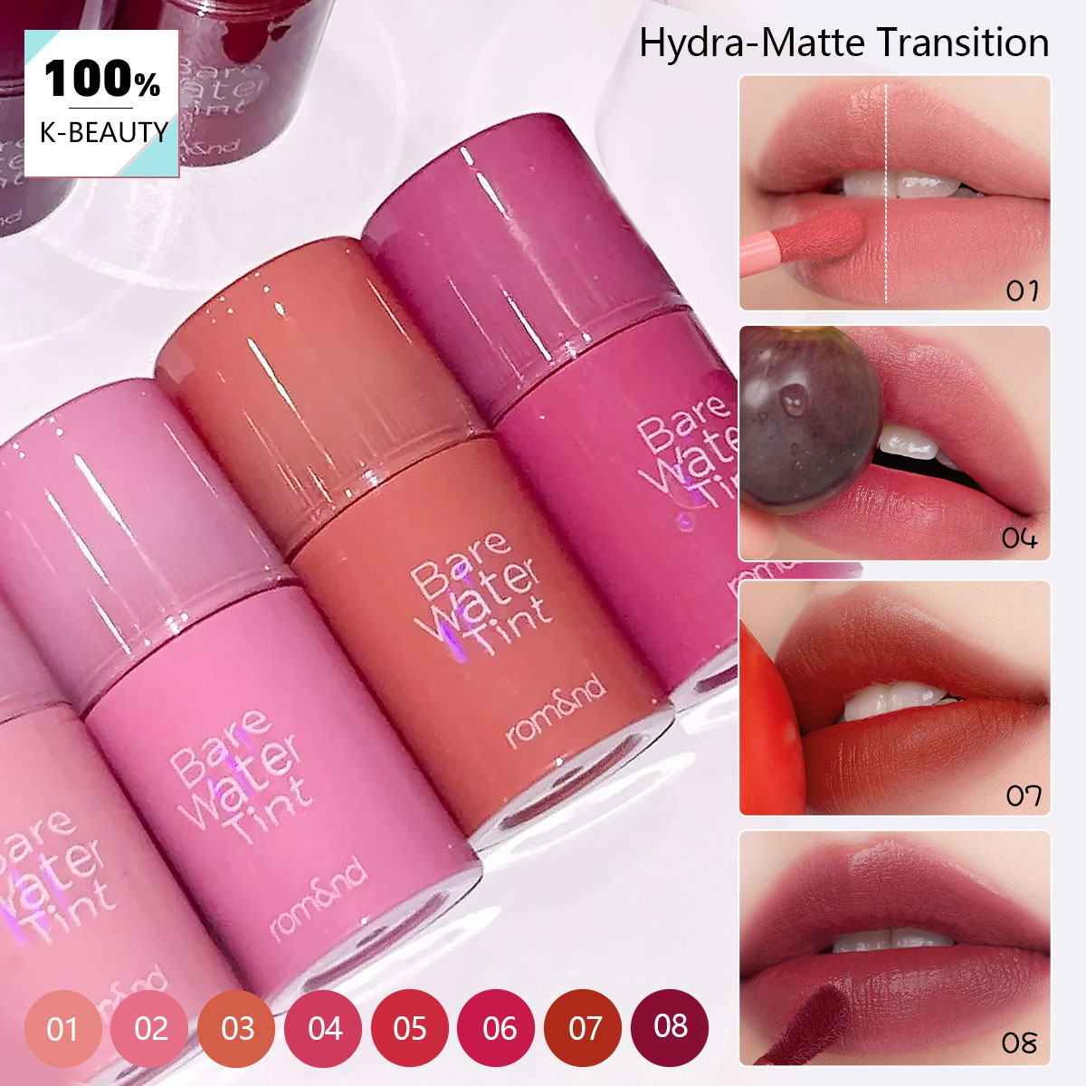 rom&nd BARE MOOL TINT、水のような軽い質 - Lip Tint Korean のレビューと価格