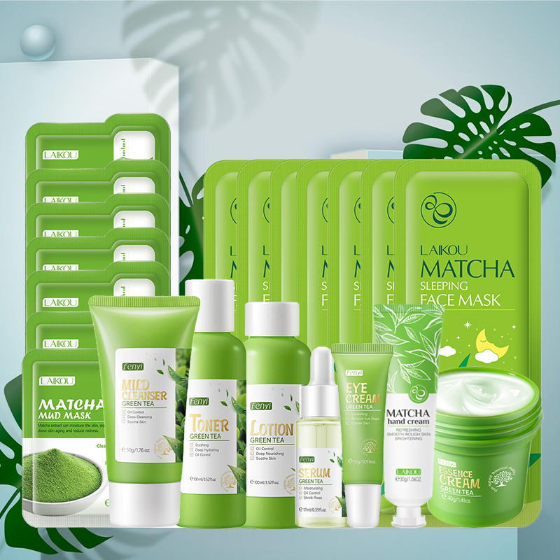 緑茶スキンケアキット 韓国コスメ 保湿 角質除去 美容 フェ - Korean Skincare Routine のレビューと価格