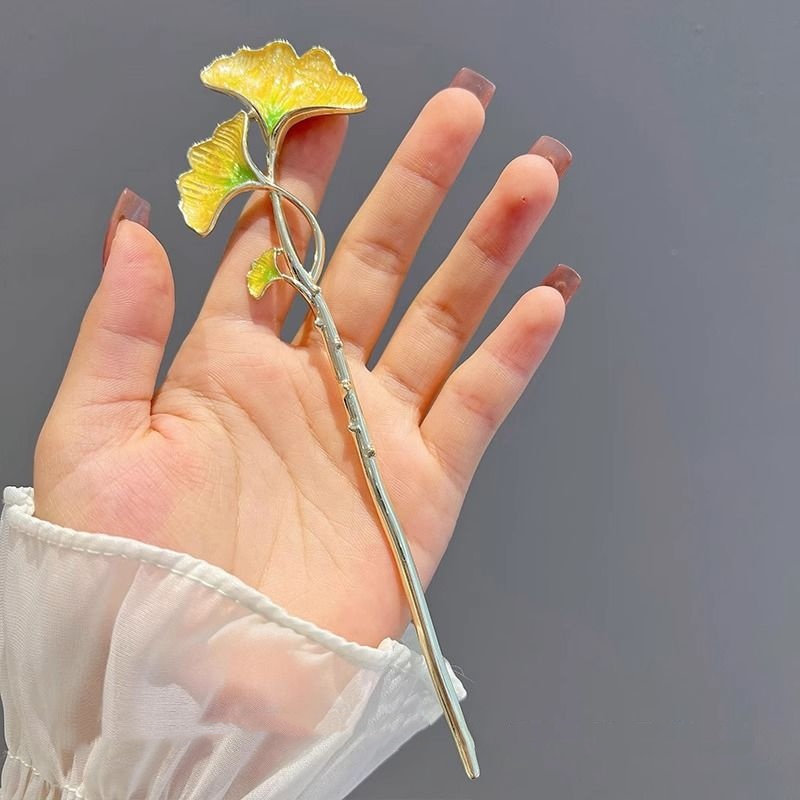 新しい中国風のイチョウの葉のヘアピン（女性用）、高級感のある - Hanbok Hair Pin のレビューと価格