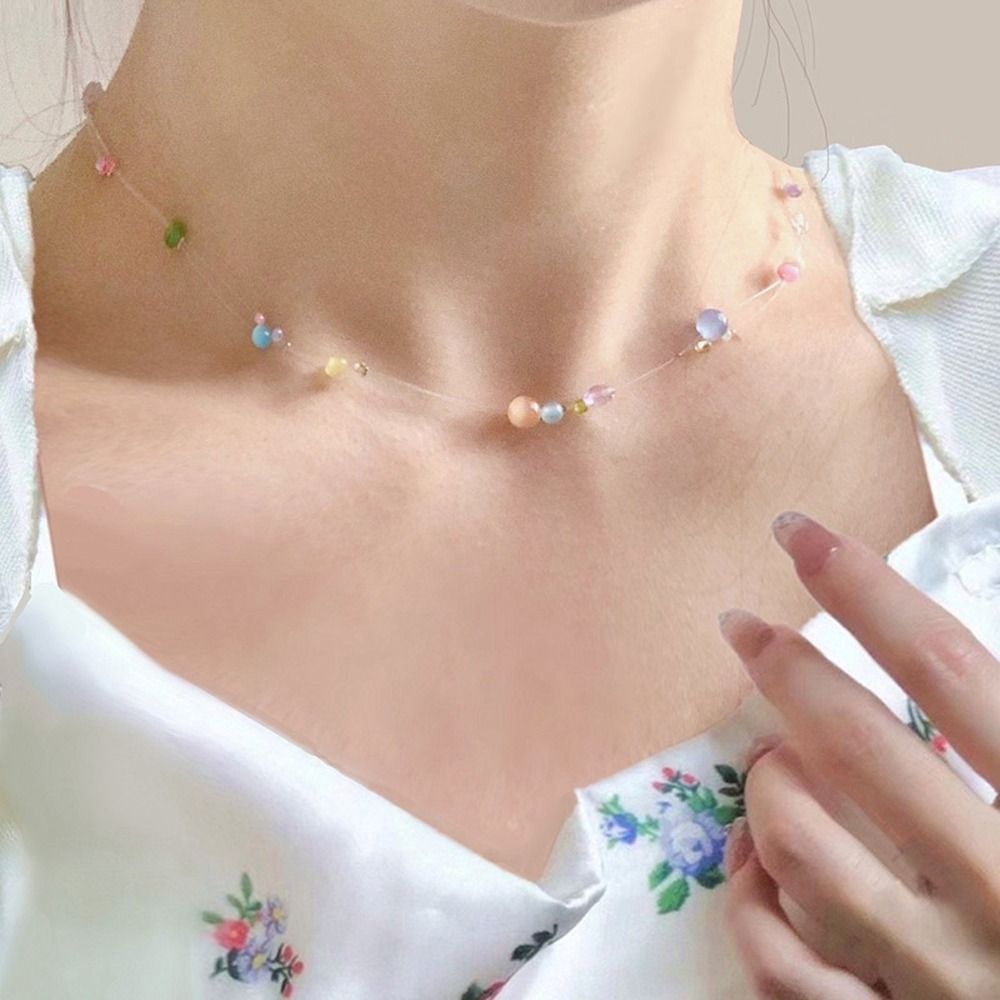 トレンディな合金韓国風ネックレス樹脂美学Y2kネックレスカラ - Korean Daily Lifestyle のレビューと価格