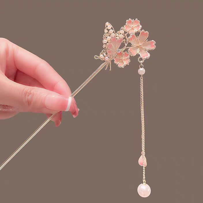 高級感のある桜のヘアピン、漢服のヘアピン、タッセルヘアピン、 - Hanbok Hair Pin のレビューと価格